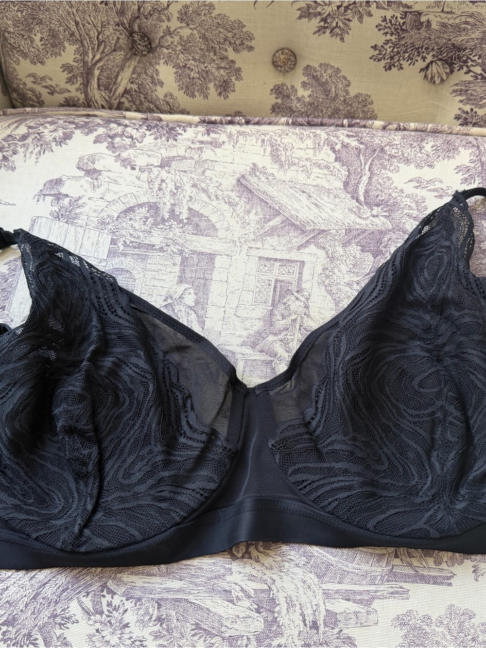 Sheer Black Lace Underwire Bra - Supportive Comfort
